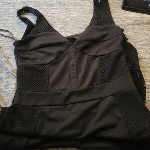 Kardashian Kollection Black Mesh Dress